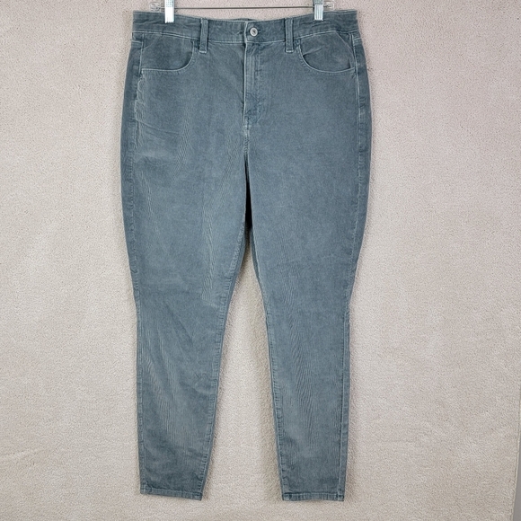 American Eagle Seafoam Green High Rise Stretch Corduroy Jeggings Sz 14/32 NEW - Picture 2 of 16